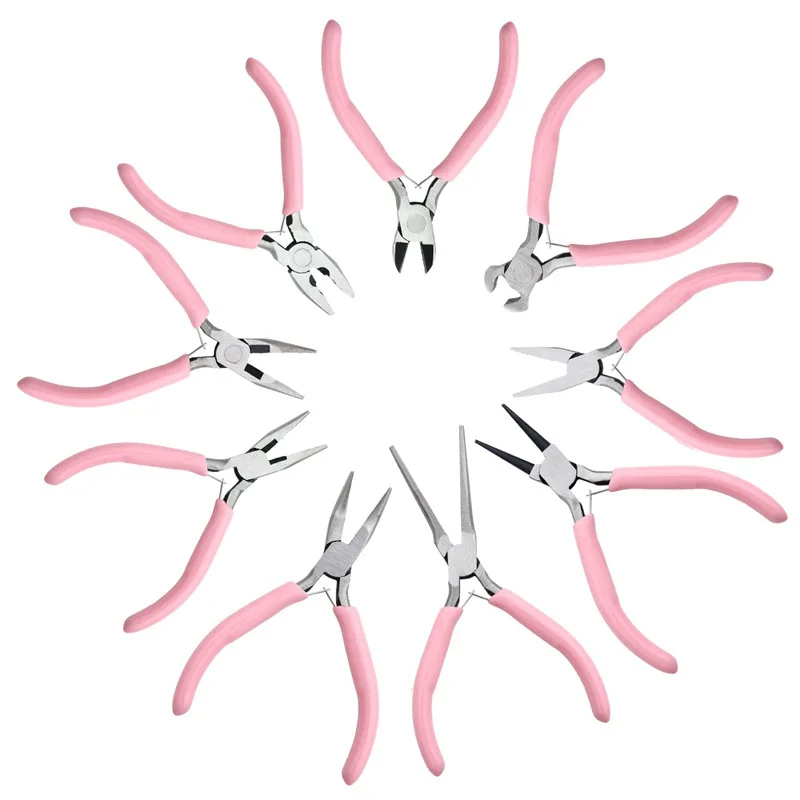 

Pink Multi Tool Mini Long Nose Crimping Combination Jewelry Pliers Jewelry Making Kits DIY Craft Hobby Supplies