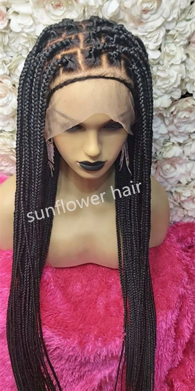 Wholesale Knotless Glueless Neat Braided Full Lace Front Wigs Box