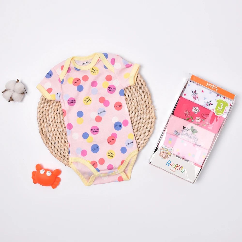 

Cheap Colorful Baby Clothes Pure Cotton 5 pcs Pack Baby Girls Romper Clothes