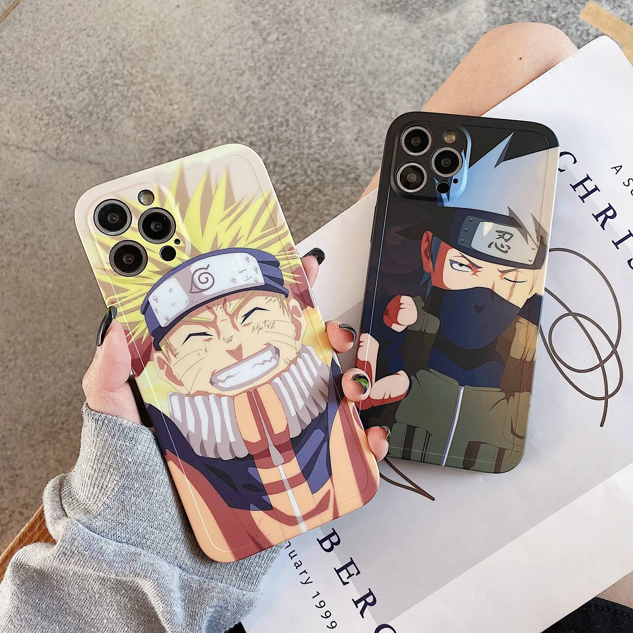 

Kakashi Japanese Cartoon Designs Straight Edge IMD Phone Cover Case For iPhone 11 12 13 Pro Max XR Xs Max 7 8 Plus