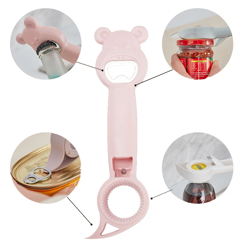 

A3727 Multi-purpose Home Beer Can Corkscrew Kitchen Tools Creative 4-in-1 Openers Beverage Bottle Opener, 4 colors, mixed