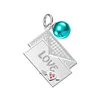 Envelope love pearl pendant settings 925 sterling silver love letter jewelry heart arrow pearl mounts for Valentine's Day