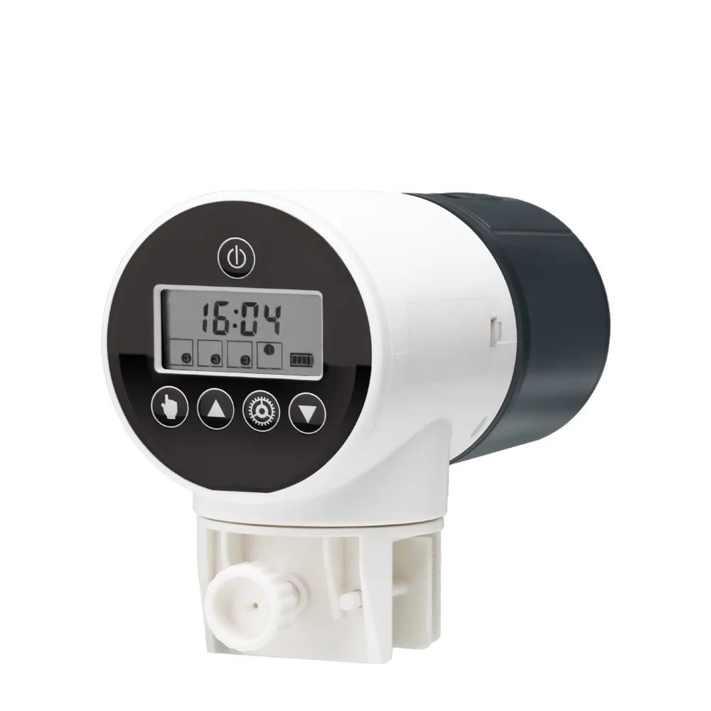 

Aquarium Tank Fish farm Feeder Digital LCD Automatic smart Electronic Timer Feeder, White black