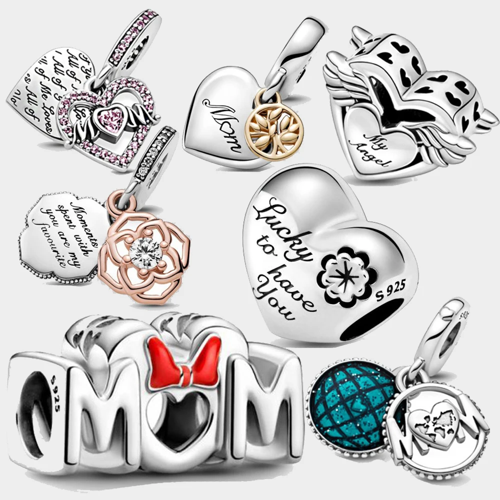 

2021 Mother's Day 925 Sterling Silver Beads Family Tree Bangle Charm fit Original Bracelet Jewelry Gift for Mom Mother
