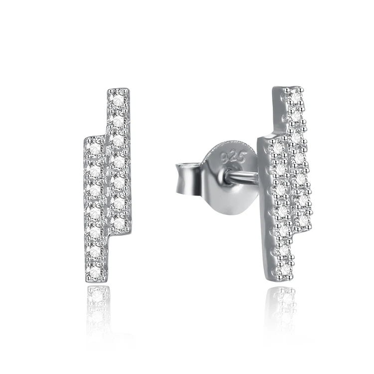 

925 sterling silver wedding cute rhodium plated jewelry earrings
