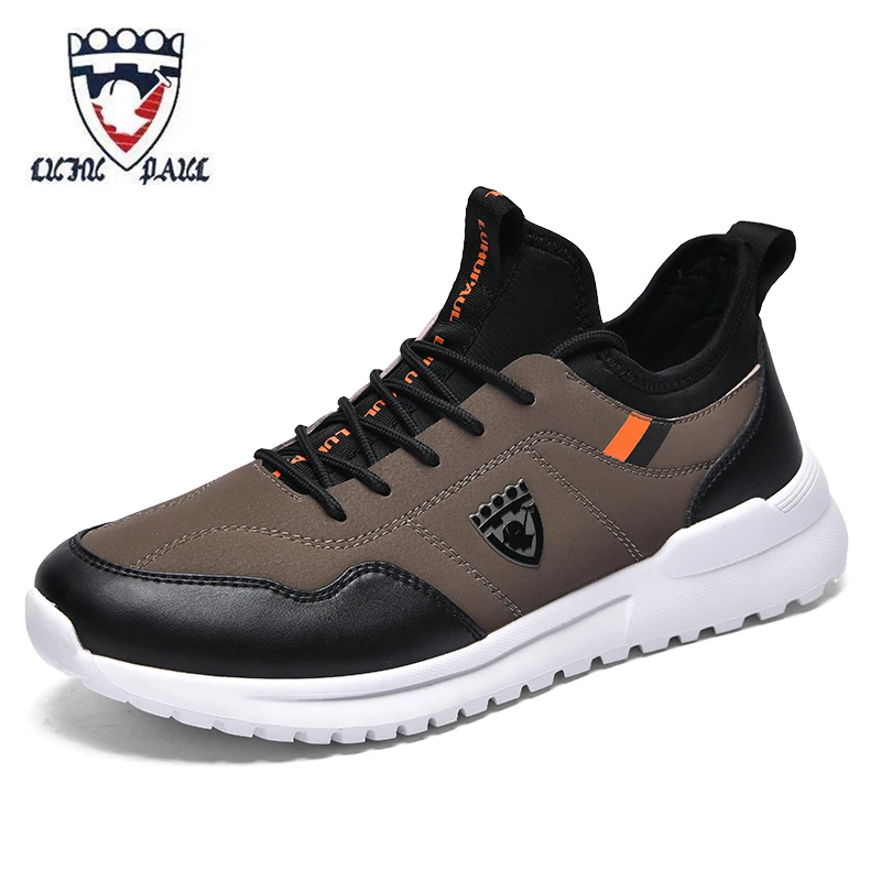 

LUHUPAUL New Men's Walking Lace-up Sneakers Leather Outdoor Sneakers, 3 colors