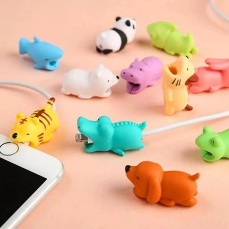 

Cute Take A Bite Cable Phone Charger Protector Animal USB Charging Cable Bites Buddies Anti-Break Data Line Cord Protector