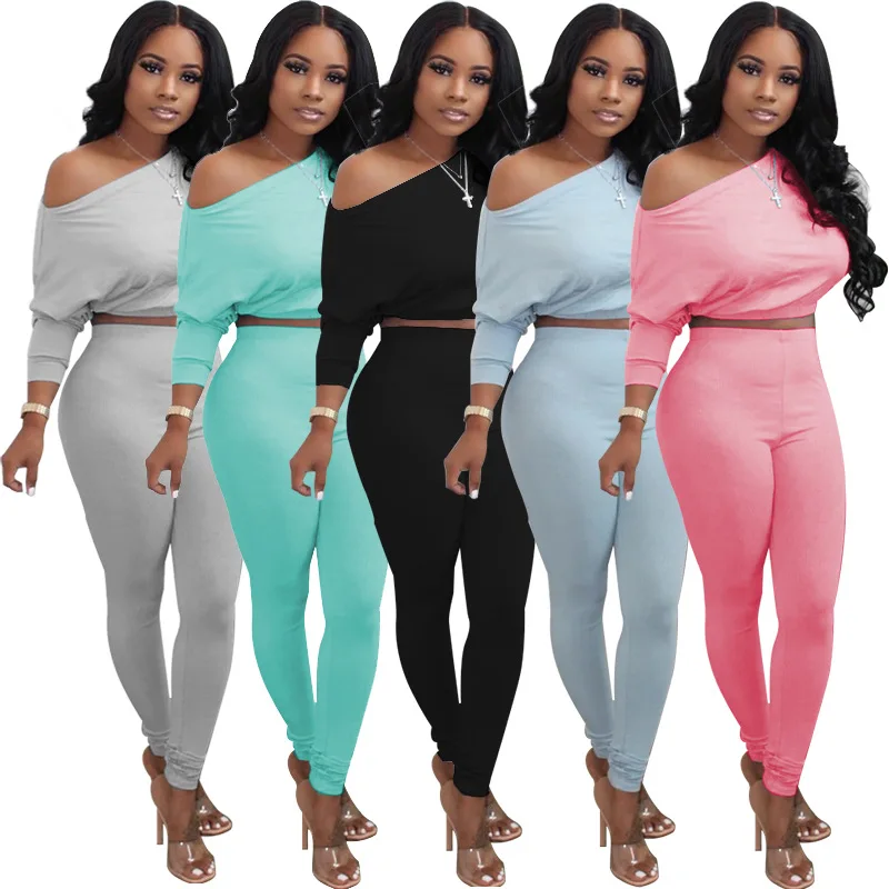

2021 Summer Sexy Fashion Casual Oblique Collar Strapless High Waist Suit