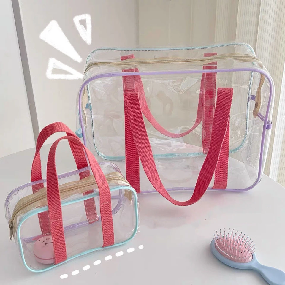 

Clear Makeup Organizer Pouches Transparent PVC Cosmetic Bag Tote Travel Toiletries Bag