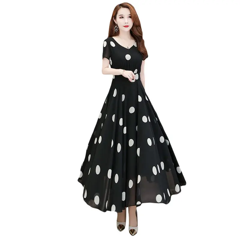 

Poldian ice 2021 medium length dress with large waist and long skirt