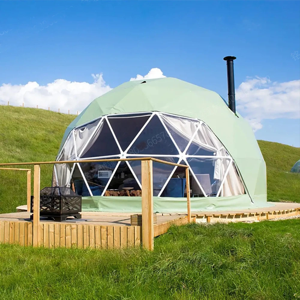 Customiize size Outdoor aluminum pvc glamping price ,geodesic dome kit winter outdoor ,dome house geodesic