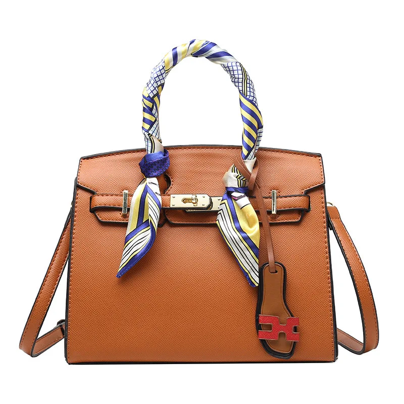 

New trend fashion retro platinum ladies mk one-shoulder messenger bag with scarf, 7 colors