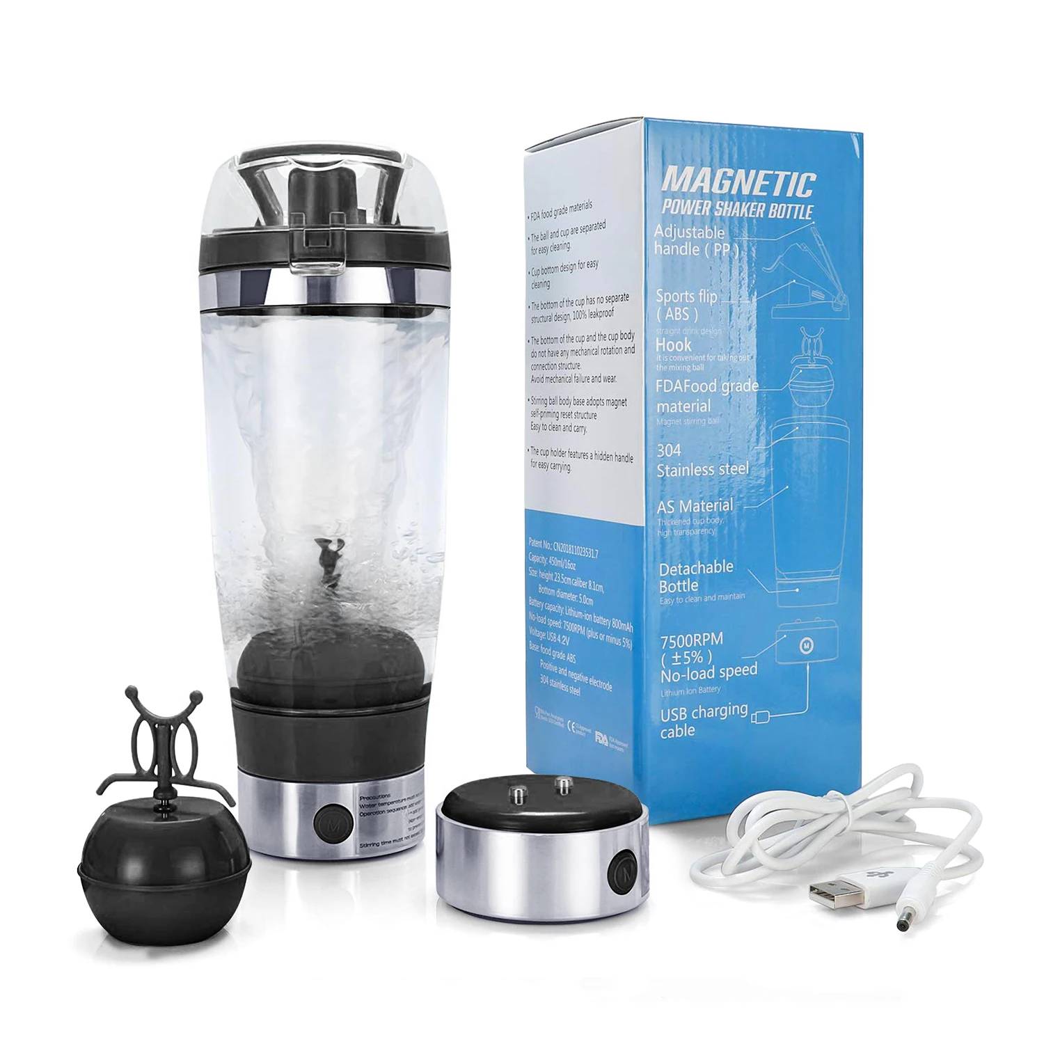 450ml/600ml Rechargeable Electric Shaker Cup for Protein Powder Portable  USB Blender Motor Mixer Shaker Cup - China Food Processor and Blender price