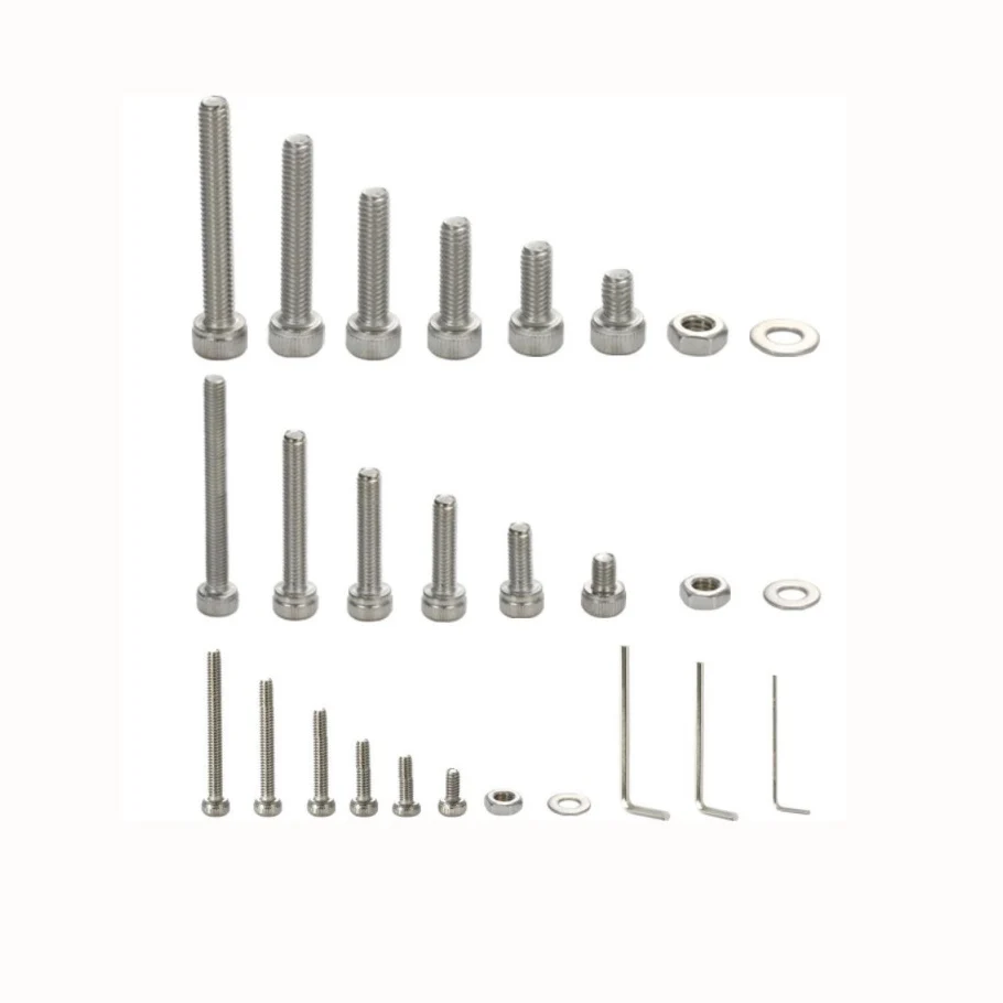 
Best Seller Amazon 1080pcs Hex Socket Head Cap Silver Screws Driver Set Stainless Steel Screws and Nuts 