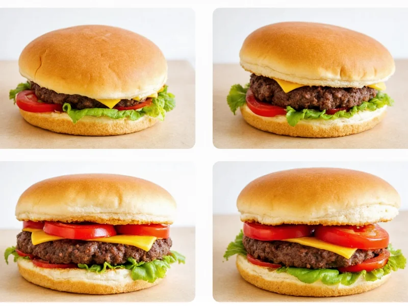 Step-by-step burger assembly showing proper layering technique