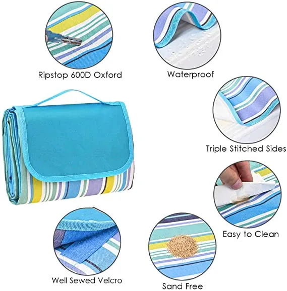 

Cheap Custom Oxford Outdoor Foldable Waterproof Picnic Blanket, Customized