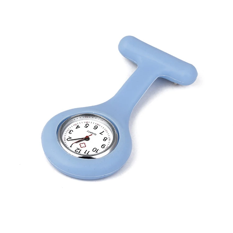 
Multi colors stock soft silicone nurse watch for hospital,Nurse pin watch with durable movement,Breast watch for nurse 