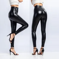 

CA0004A fall 2019 winter clothing high waist faux leather pants for women