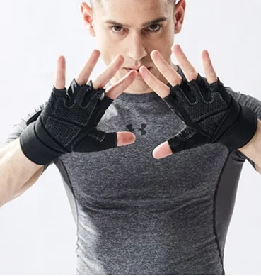 

Huanwei Wholesale New Style Wrist Support Gym Workout Weightlifting Fitness Mitten Durable Sports Mitten