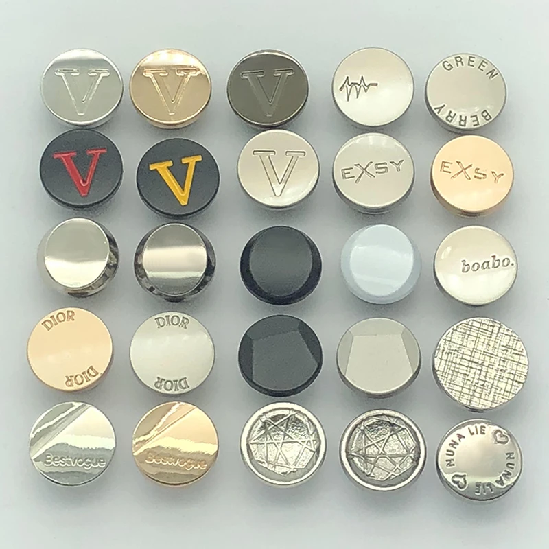 

New 2021 designer customized zinc alloy embossed snap button logo