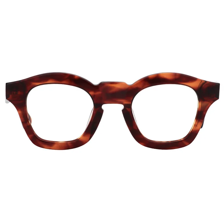 

Fashionable Japanese Style Hand Made Gentleman Square Acetate Thick Medium Tortoise Crystal Glasses Vintage Optical Frame, 2 colors