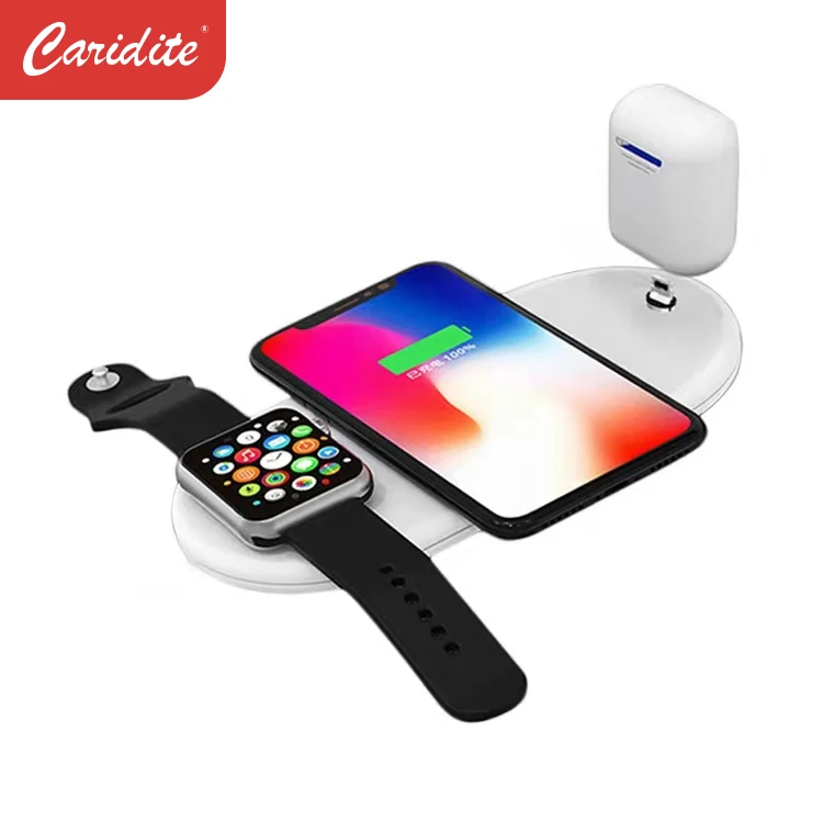 

Caridite wireless charger custom Original watch charging Mobile Phone Holder 3 in 1 fantasy universal fast charger Drop Shipping, White