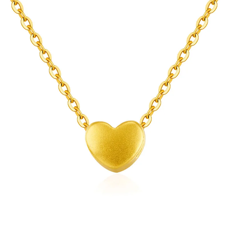 

Certified 999 Pure Gold Love Necklace 3D Hard Pure Gold Peach Heart Lucky Beads Pendant Bracelet Red Rope Bracelet