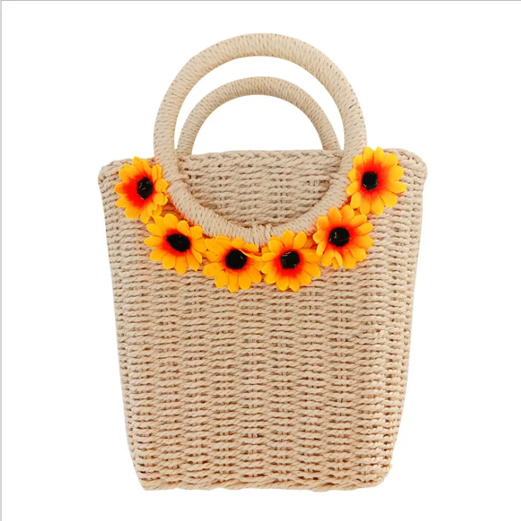 

high quality tote lady's beach bag handmade straw bag for shopping in retail