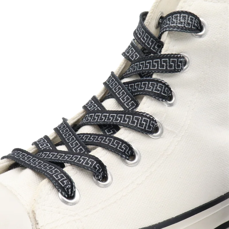

Weiou Manufacturer Advanced Heat Transfer Flat printed ancient style Shoe laces 3 colors to Choose Support Custom Length For, White