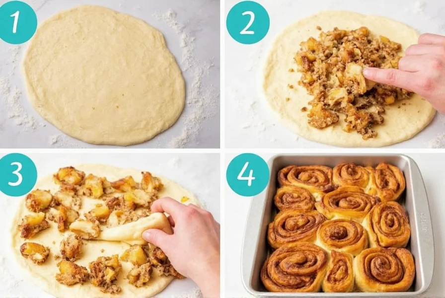 Schritt-für-Schritt-Zubereitung von Apfelkuchen-Füllung mit Zutaten