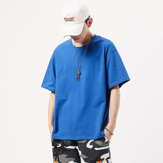 

High quality adult T-shirt summer new solid T-shirt casual 100% cotton T-shirt for men, White/khaki/red/gary/green/black/blue/yellow/purple/blue/pink