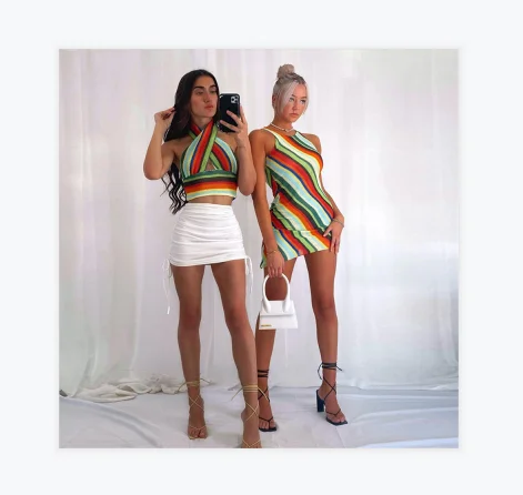 

AYP2002 Colorful Asymmetric Sleeveless Knitting Women Dress Casual Dress