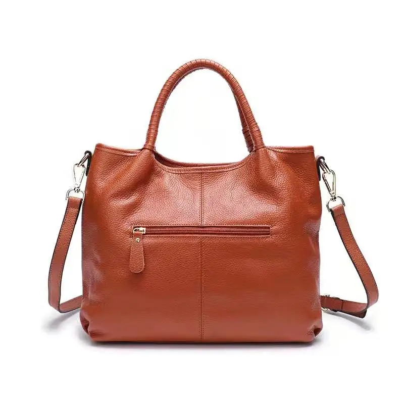 

Newest Fashion Genuine Leather Woman's Tote Bags Women Handbag Leather with The Webbing Handle Tote Shopping Bag Lady Single, More
