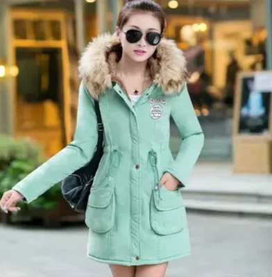 

2021 fur european and american style jeans jacket plus size thickening women coat parka