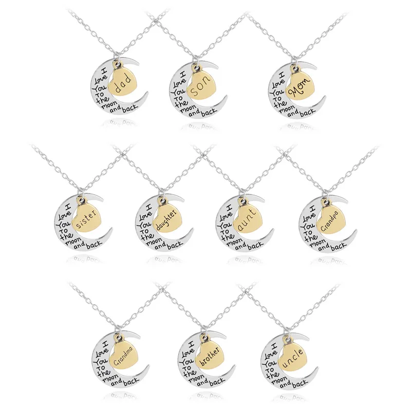 

Factory Wholesale Heart Shape Pendant Unisex Moon Necklace, Colorful