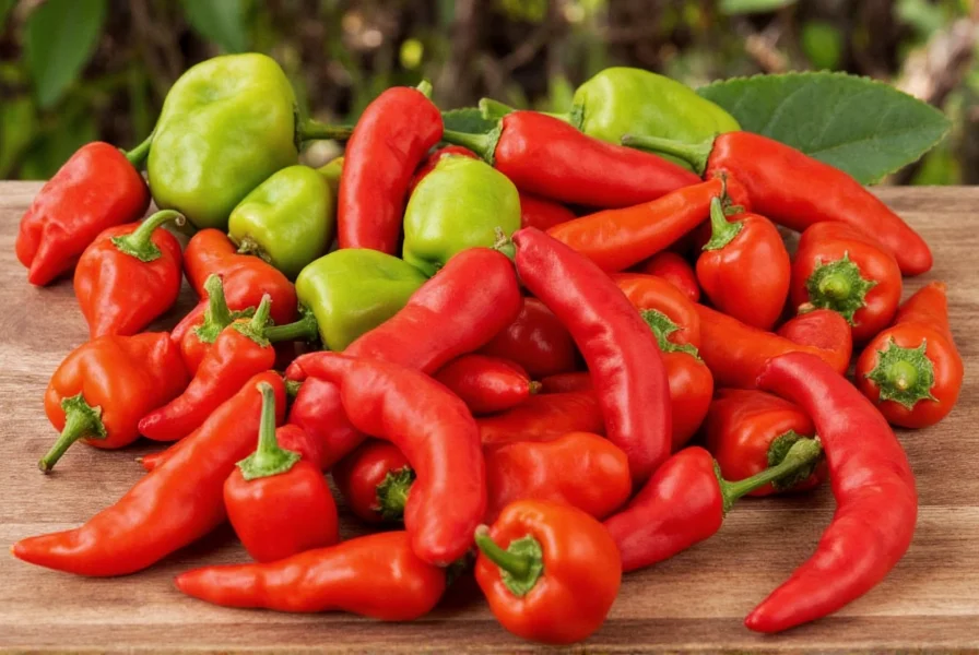 Comparison chart of hot peppers by heat level