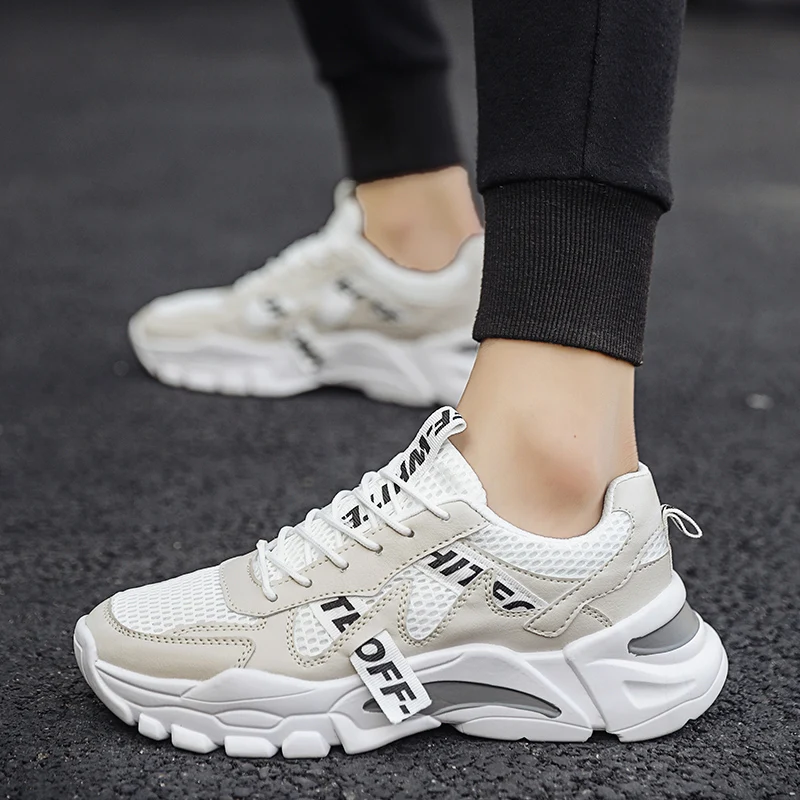 
Thick Bottom Mens Casual Shoes Sneakers Lace-Up Luxury Sports Cotton Fitness Shoes 