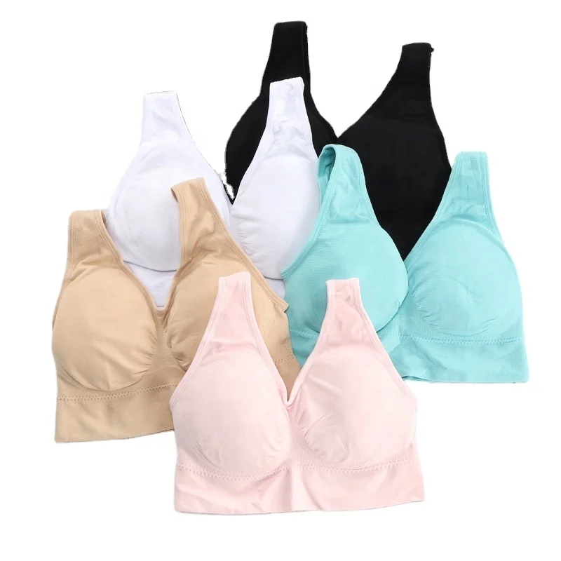 

The latest design comfortable underwear seamless Munafie sports feeding bra, Black, white, blue, pink, complexion