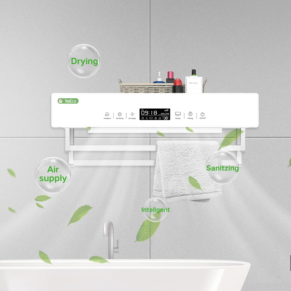 

Youjia bathroom accessories smart control uv disinfection heated towel rack