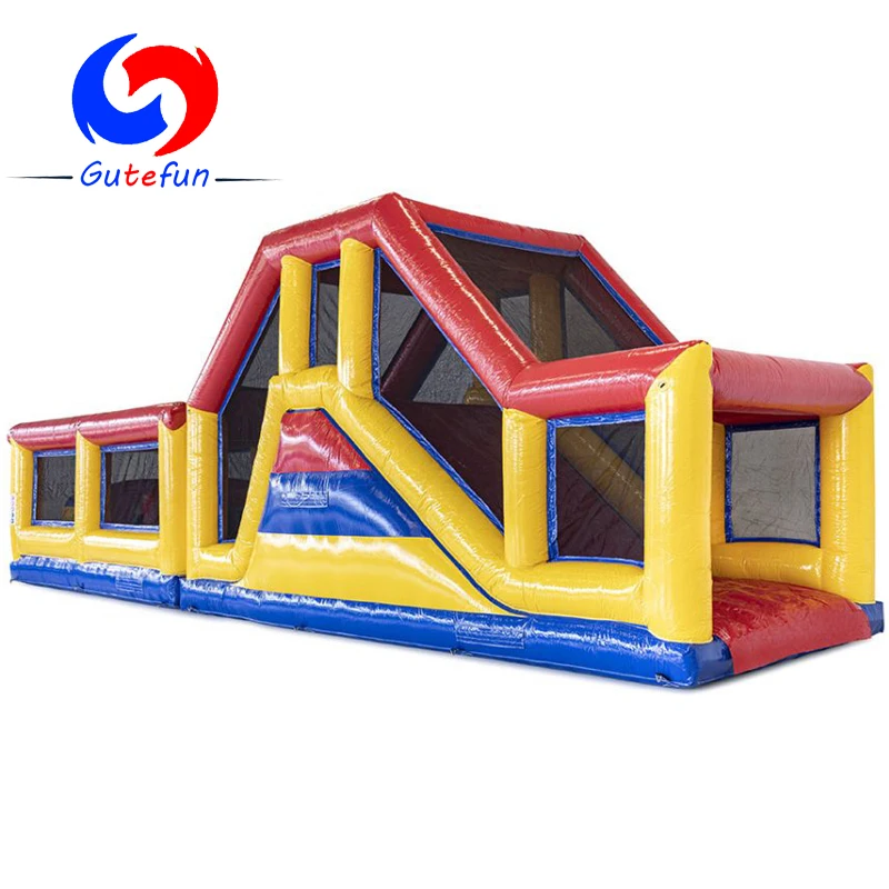 

GUTEFUN hot sale standard economy 13.5m modular double lane inflatable obstacle course for commercial party events