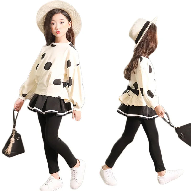 

2021 most fashionable new spring and fall children's suit girls spring and autumn skirt pants fashion children's clothing, Red, beige