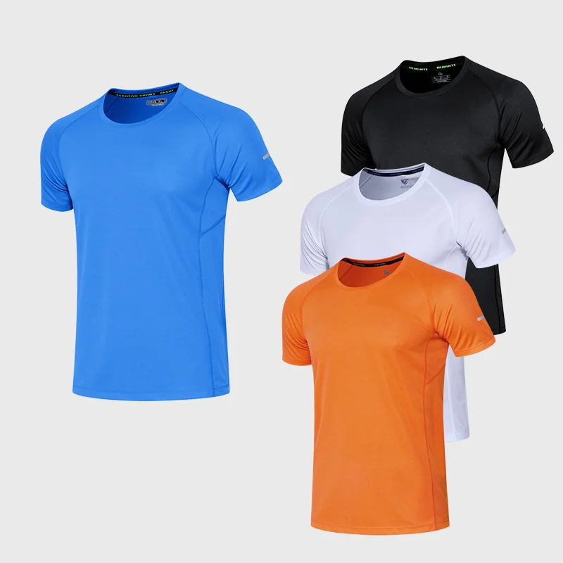 

100% polyester light weight breathable t shirt fitness clothes short-sleeved men's blank quick-drying sports running t-shirt