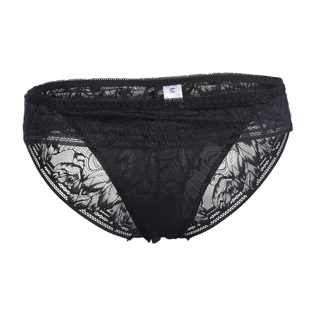 

Women Sexy Lace Slips Lingerie Temptation Low-waist Panties Embroidery Thong Transparent Hollow out Underwear G String, 6color