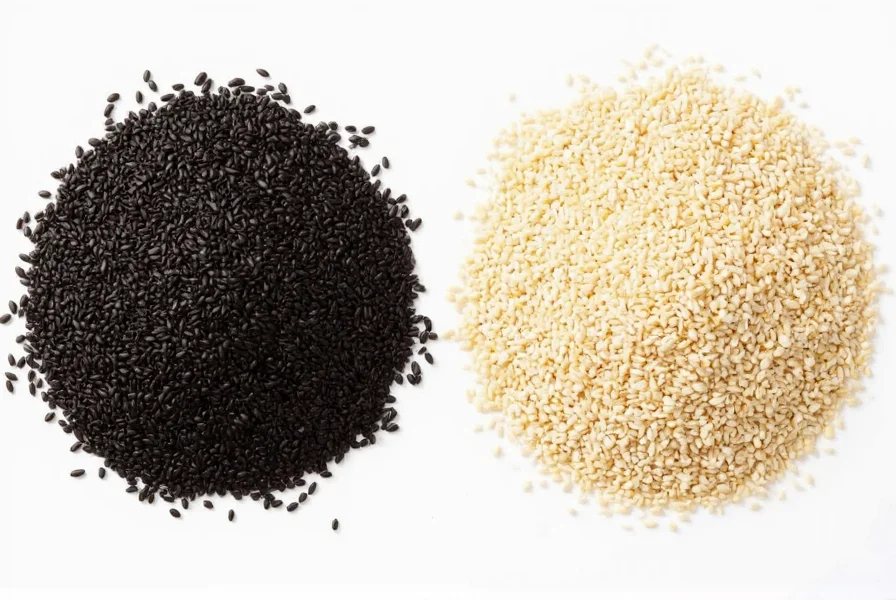 Sesame seeds black and white