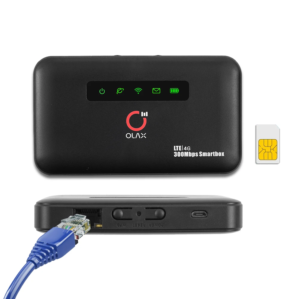 

Mini CPE OLAX MF6875 4G Hotspot Router LTE WiFi Wireless Router 300 Mbps Mifis with RJ45 Port 2600mAh Battery Pocket Mobile
