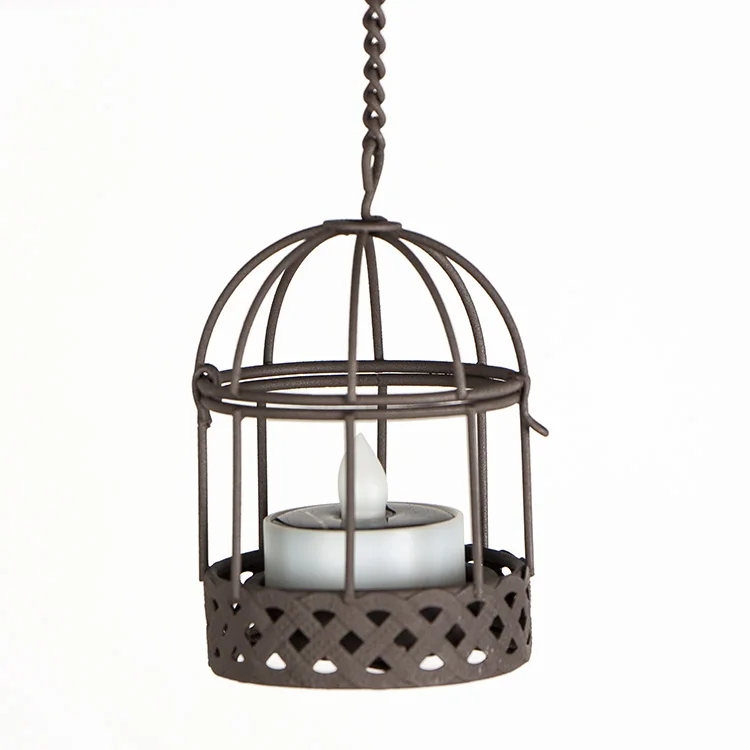 4pk Solar Tea Light Inside Metal Style Hanging Solar Candle Holder