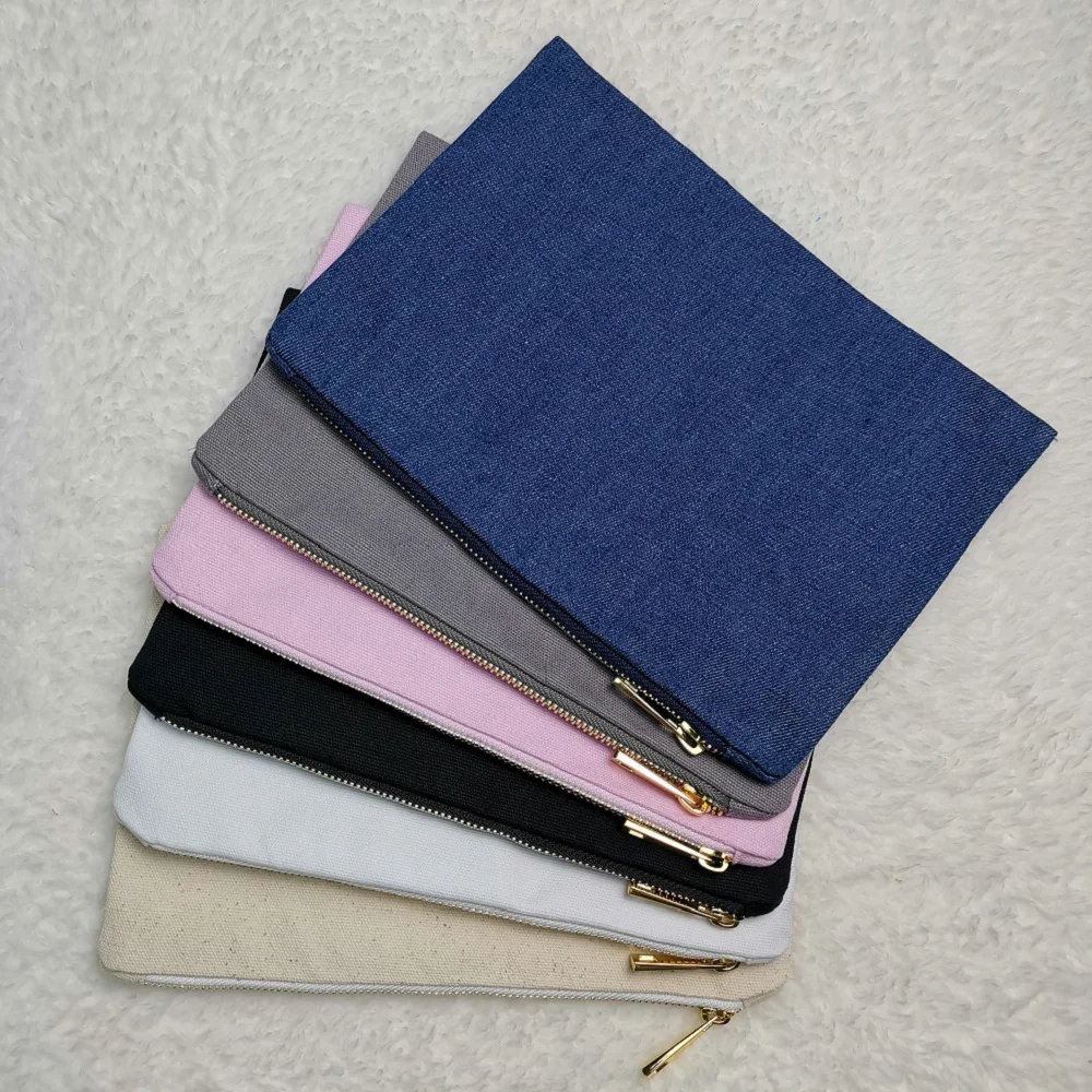 

Multi-Color Plain Canvas Clutch Bag 100% Cotton Cosmetic Case Blanks Wholesales Natural Travel Toiletry Bag 7x10 Inches