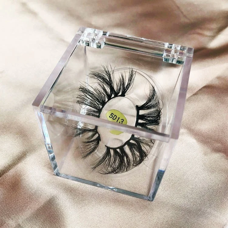 

2020 New Arrivals Crystal Clear Lash Box 27mm Dramatic Mink Lashes Clear Square Lash Packaging, Black