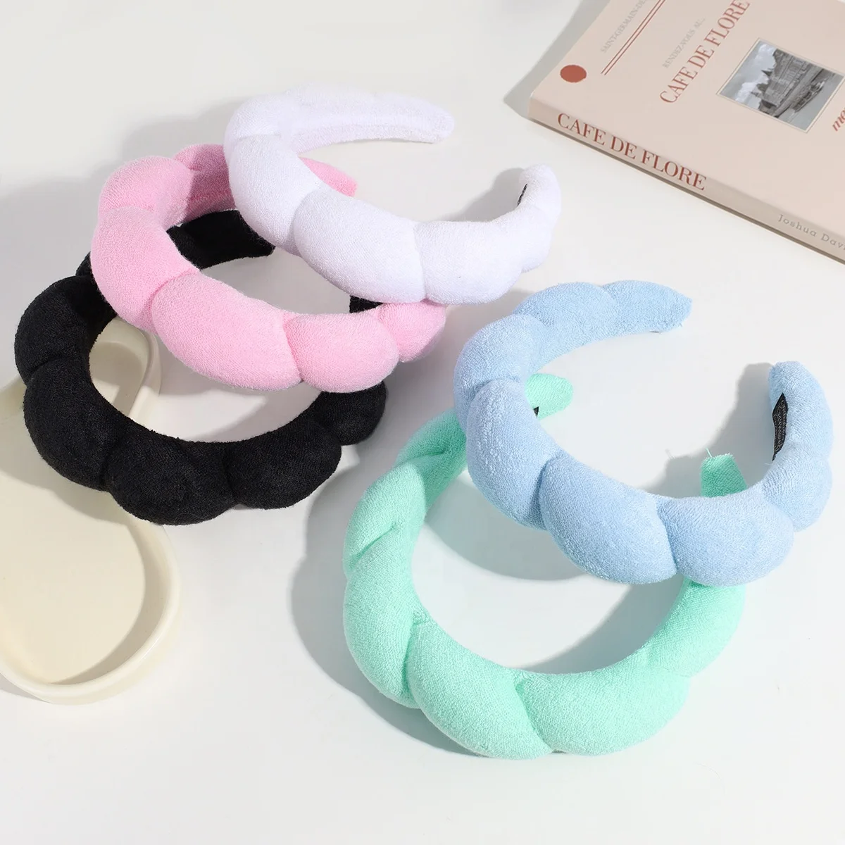 

New fashion Europe and America hot sell spa headband face washing sponge hair band