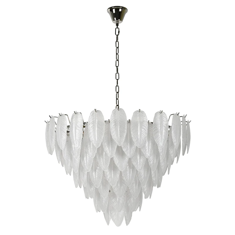 Luxury modern personality  living room  feather leaf glass chandelier